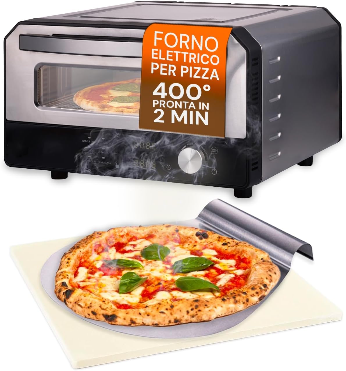 Avilia, Piec do pizzy, 1700 W, Srebrny, stal nierdzewna