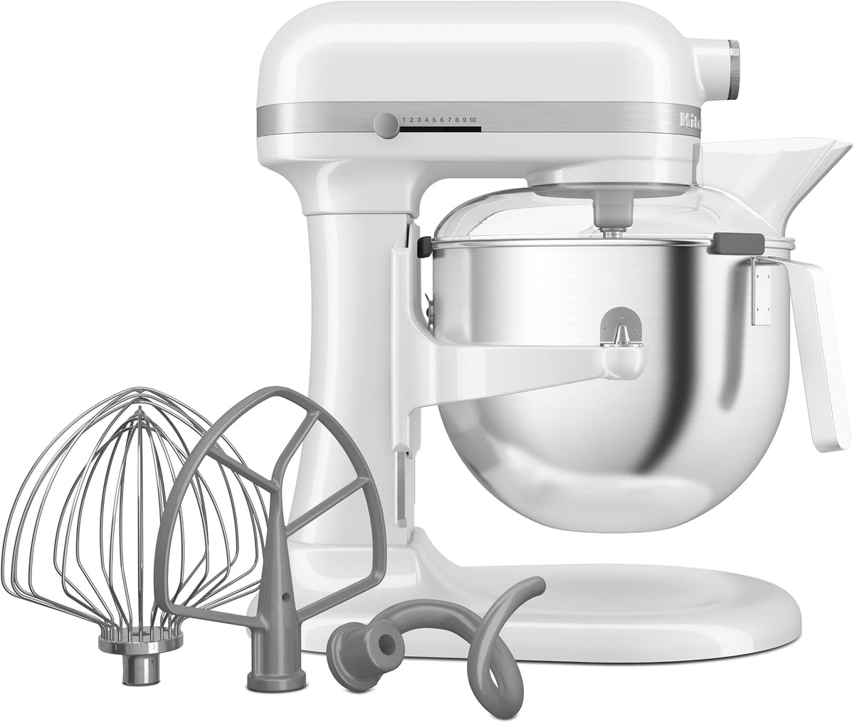 KitchenAid, Robot kuchenny, 5KSM70JPXEWH, 6,6 L, Biały/Srebrny