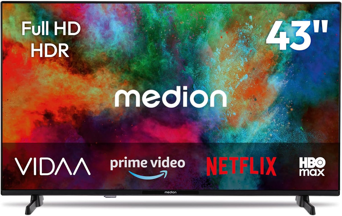 MEDION, Telewizor Smart TV, 43 cali, Czarny, Bluetooth, pilot zdalnego sterowania
